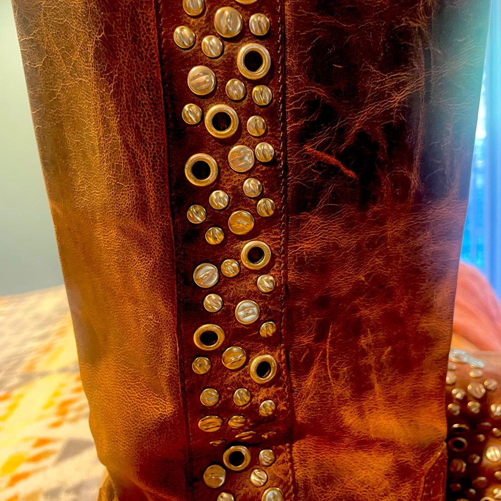 Beautiful cognac leather boots.